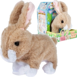 Beige battery-powered plush bunny