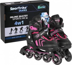 Set 4-in-1 kinderschaatsen maat 34–38 – Roze