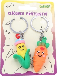 Vriendschapssleutelhangers met groentemotief, 2 stuks