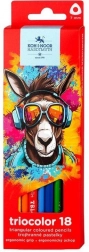 Driehoekige kleurpotloden KOH-I-NOOR Triocolor 18 stuks
