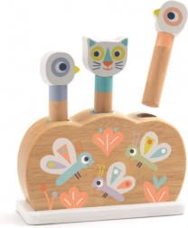 Holzspielzeug springende bunte Tiere Djeco