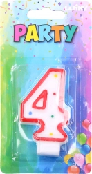 Feestkaars nummer 4 rood