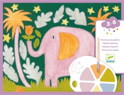 Djeco schilderen met palet in de jungle