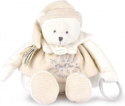 Doudou pluche ijsbeer met linten 30 cm beige