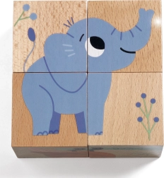 Houten blokken Djeco Jungledieren