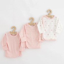 babyshirt NEW BABY Classic II voor meisjes, 3 stuks, roze, maat 68 (4–6 maanden)