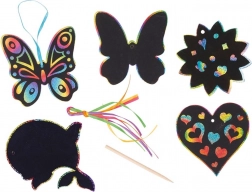 Goki krasplaatjes met regenboogeffect om op te hangen – mix van motieven