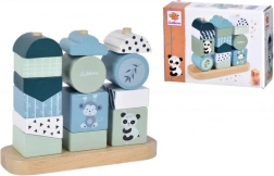 Stapeltoren-spel panda – houten puzzel, 15 delen