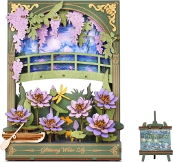 RoboTime Puzzle 3D en bois Nénuphars Scintillants