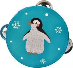 Tamboerijn met pinguïn voor kinderen 13 cm