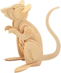 Woodcraft houten 3D-puzzel muis