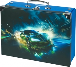 Opvouwbare schoolkoffer Racende auto met versteviging