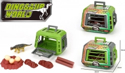 Dinosaure en cage avec accessoires