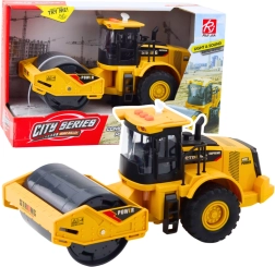 Road Roller with Rotating and Steerable Roll with Lights and Sounds - Yellow
