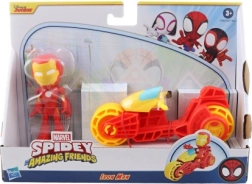Marvel Spidey en zijn vrienden Iron Man op motor – actievriend en voertuig