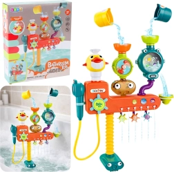 Jouet de bain à transvaser avec petit canard, hélices et gobelets