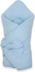 Mousseline wikkeldoek met strikjes New Baby, blauw