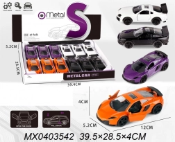 Metal toy car 1:32 with opening doors and pull-back