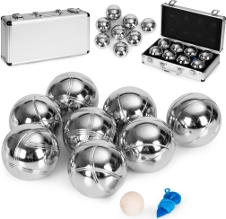 Petanque set with 8 balls, case and accessories