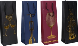 Gift bottle bag M, 36 × 12.8 × 8.4 cm, year-round motif