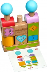 Lucy & Leo vormen en emoties – houten puzzel met voorbeeldkaarten