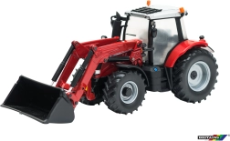 Modeltrekker met frontlader Massey Ferguson 6616 op schaal 1:32