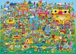 1000-piece Puzzle: Village Full of Doodles – Jon Burgermann, HEYE