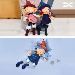 doudou jolijou stoffen pop heks 24 cm