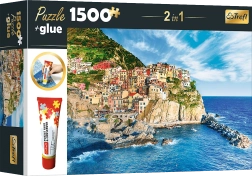 Puzzelset Manarola, Ligurië, Italië 1500 stukjes met lijm