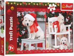 Puzzle Labrador avec bonnet de père Noël 200 pièces