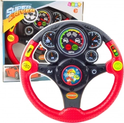 Interactief kinder stuur met geluid-, licht- en trileffecten - rood