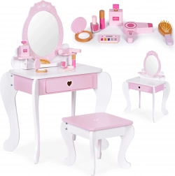 Large Kids' Vanity with Mirror, Stool and 7 Accessories ECOTOYS