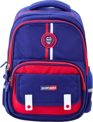School Backpack Dark Blue and Red 20L