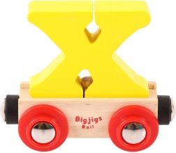 Wooden Wagon with Letter X - Bigjigs Rail