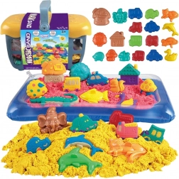 Magical Kinetic Sand Woopie 0.8 kg - Set in Basket with Molds