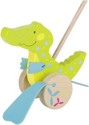 Houten krokodil op stok GOKI