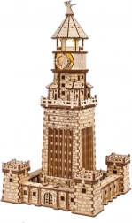 Ugears 3D Wooden Mechanical Puzzle Alexandria Lighthouse with LED Lighting