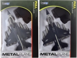 Metalen vliegtuig met terugtrekfunctie op batterijen