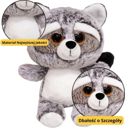 Jouet en peluche raton laveur aux grands yeux 22 cm