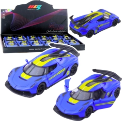 Metal sports car 1:32 with pull-back drive and opening doors – blue