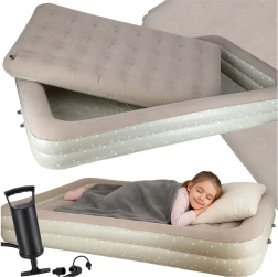 opblaasbaar kinderbed met binnenmatras en handpomp