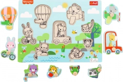 Puzzle à encastrer en bois Fisher-Price animaux, 8 pièces