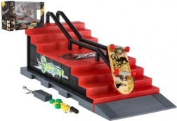 Vingerskatepark met trappen en leuning – fingerboard 8 cm met ramp en accessoires