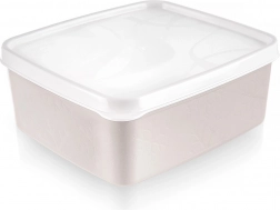 Kunststof voedselbox met deksel 650 ml beige