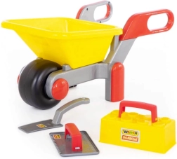 Construction wheelbarrow with tools for kids