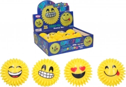 Piepend lichtgevend balletje met glimlach 7 cm