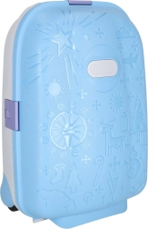 Kindercabinekoffer op wieltjes met LED-wielen – blauw