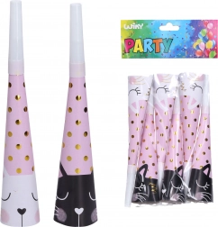 Feesttoeters met kattenmotief 20 cm