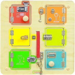 MASTERKIDZ Wall-Mounted Lock-Opening Manipulative Board