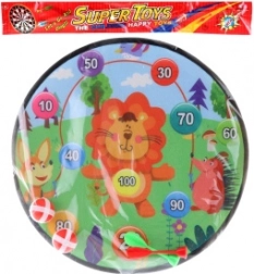 Dartbord met dieren 35 cm voor balletjes en pijltjes